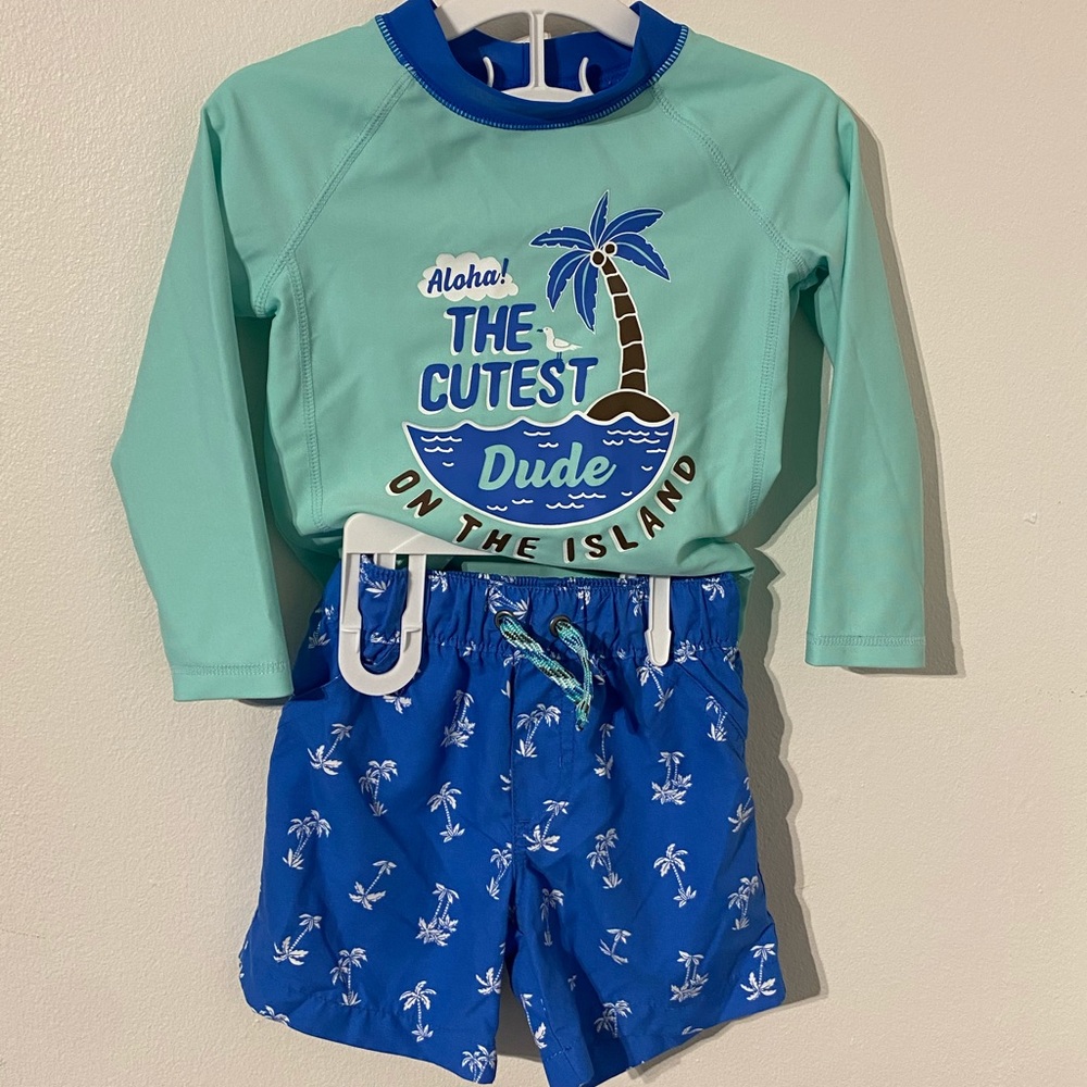 Carter’s Rashgaurd and Swim Trunk Set SZ 18M